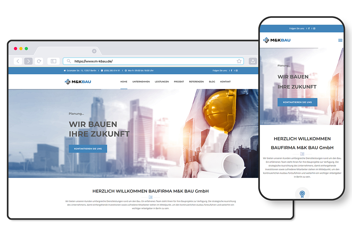 M&K Bau GmbH Webdesign